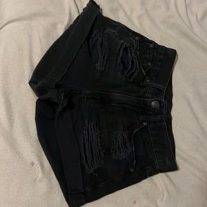 aeropostale black mom high waisted jean shorts